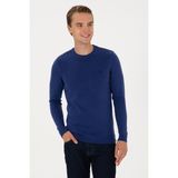 U.S. Polo Assn. Erkek Slim Fit Bisiklet Yaka İndigo Basic Kazak 50313713-VR028 - Indigo - 4XL
