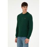 U.S. Polo Assn. Erkek Slim Fit Bisiklet Yaka Koyu Yeşil Kazak 50297050-VR079 - 2XL