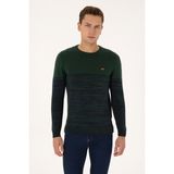 U.S. Polo Assn. Erkek Slim Fit Bisiklet Yaka Koyu Yeşil Kazak 50314970-VR079