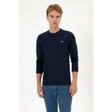 U.S. Polo Assn. Erkek Slim Fit Bisiklet Yaka Lacivert Süprem Basic Sweatshirt 50313744-VR033