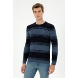 U.S. Polo Assn. Erkek Slim Fit Bisiklet Yaka Saks Kazak 50293115-VR032 - Koyu Mavi
