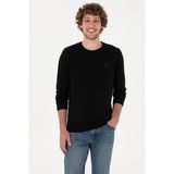 U.S. Polo Assn. Erkek Slim Fit Bisiklet Yaka Siyah Basic Kazak 50313713-VR046 - XL - Siyah-128