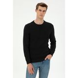 U.S. Polo Assn. Erkek Slim Fit Bisiklet Yaka Siyah Kazak 50297064-VR046 - XL - Siyah-128