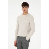 U.S. Polo Assn. Erkek Slim Fit Bisiklet Yaka Taş Kazak 50297050-VR049