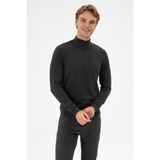 U.S. Polo Assn. Erkek Slim Fit Boğazlı Antrasit Melanj Basic Kazak 50313712-VR081 - 2XL
