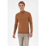 U.S. Polo Assn. Erkek Slim Fit Boğazlı Camel Basic Kazak 50313712-VR233 - Bisküvi