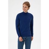 U.S. Polo Assn. Erkek Slim Fit Boğazlı İndigo Basic Kazak 50313712-VR028 - Indigo - 4XL