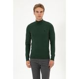 U.S. Polo Assn. Erkek Slim Fit Boğazlı Koyu Yeşil Basic Kazak 50313712-VR079