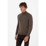 U.S. Polo Assn. Erkek Slim Fit Boğazlı Vizon Basic Kazak 50313712-VR052
