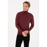 U.S. Polo Assn. Erkek Slim Fit Boğazlı Yaka Bordo Kazak 50313640-VR177 - 2XL