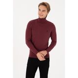 U.S. Polo Assn. Erkek Slim Fit Boğazlı Yaka Bordo Kazak 50313640-VR177