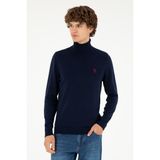 U.S. Polo Assn. Erkek Slim Fit Boğazlı Yaka Lacivert Basic Kazak 50293523-VR033 - 2XL