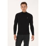 U.S. Polo Assn. Erkek Slim Fit Boğazlı Yaka Siyah Kazak 50315019-VR046