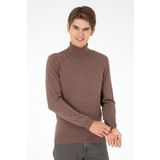 U.S. Polo Assn. Erkek Slim Fit Boğazlı Yaka Vizon Melanj Basic Kazak 50288884-vr174