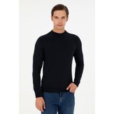 U.S. Polo Assn. Erkek Slim Fit Çeyrek Balıkçı Yaka Lacivert Basic Triko Kazak 50298201-vr033