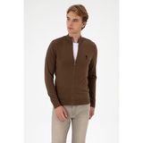 U.S. Polo Assn. Erkek Slim Fit Kahverengi Triko Hırka 50313684-VR029 - Kahverengi-200