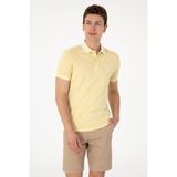 U.S. Polo Assn. Erkek Slim Fit Polo Yaka Açık Haki Yıkamalı Basic Tişört 50298053-VR183 - Haki-1070 - 2XL