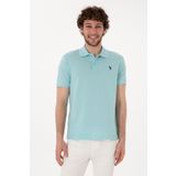 U.S. Polo Assn. Erkek Slim Fit Polo Yaka Açık Mavi Basic Tişört 50297984-VR007