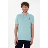 U.S. Polo Assn. Erkek Slim Fit Polo Yaka Açık Mavi Basic Tişört 50298041-VR083