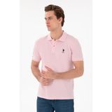 U.S. Polo Assn. Erkek Slim Fit Polo Yaka Açık Pembe Basic Tişört 50298041-VR078 - 2XL
