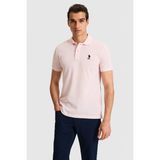 U.S. Polo Assn. Erkek Slim Fit Polo Yaka Açık Pembe Basic Tişört 50324998-VR078 - XL