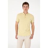 U.S. Polo Assn. Erkek Slim Fit Polo Yaka Cepli Açık Haki Dokulu Tişört 50300084-VR183 - Haki-1070 - XL