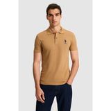 U.S. Polo Assn. Erkek Slim Fit Polo Yaka Coconut Basic Tişört 50326920-VR153 - XS