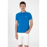 U.S. Polo Assn. Erkek Slim Fit Polo Yaka Kobalt Yıkamalı Basic Tişört 50305995-VR077