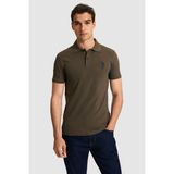 U.S. Polo Assn. Erkek Slim Fit Polo Yaka Koyu Haki Basic Tişört 50326920-VR111