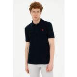 U.S. Polo Assn. Erkek Slim Fit Polo Yaka Koyu Lacivert Basic Tişört 50279573-vr100