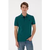 U.S. Polo Assn. Erkek Slim Fit Polo Yaka Koyu Yeşil Basic Tişört 50298041-VR079