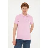 U.S. Polo Assn. Erkek Slim Fit Polo Yaka Pembe Basic Tişört 50279573-VR041 - 2XL - Pembe-01