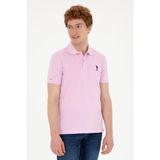 U.S. Polo Assn. Erkek Slim Fit Polo Yaka Pembe Basic Tişört 50279613-VR041 - 4XL