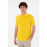 U.S. Polo Assn. Erkek Slim Fit Polo Yaka Sarı Basic Tişört 50294207-vr044