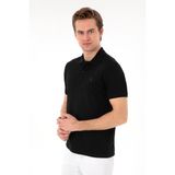 U.S. Polo Assn. Erkek Slim Fit Polo Yaka Siyah Basic Tişört 50297984-VR046 - XL - Siyah-128