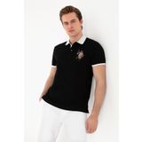 U.S. Polo Assn. Erkek Slim Fit Polo Yaka Siyah Basic Tişört 50298073-vr046