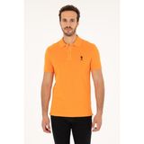 U.S. Polo Assn. Erkek Slim Fit Polo Yaka Turuncu Basic Tişört 50279613-VR051 - Turuncu1