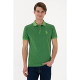 U.S. Polo Assn. Erkek Slim Fit Polo Yaka Yeşil Yıkamalı Basic Tişört 50305995-VR054 - Yeşil-141162
