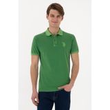 U.S. Polo Assn. Erkek Slim Fit Polo Yaka Yeşil Yıkamalı Basic Tişört 50305995-VR054