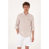 U.S. Polo Assn. Erkek Slim Fit Spor Gömlek Camel Renk Truvakar Kol 2106492 - XL