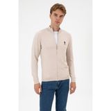 U.S. Polo Assn. Erkek Slim Fit Taş Melanj Triko Hırka 50313684-VR225
