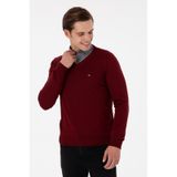 U.S. Polo Assn. Erkek Slim Fit V Yaka Bordo Basic Kazak 50298283-VR014