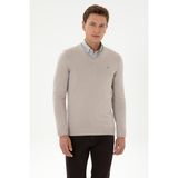 U.S. Polo Assn. Erkek Slim Fit V Yaka Taş Basic Kazak 50313668-VR049 - 4XL