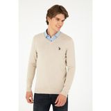 U.S. Polo Assn. Erkek Slim Fit V Yaka Taş Melanj Basic Kazak 50293512-vr225
