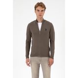 U.S. Polo Assn. Erkek Slim Fit Vizon Triko Hırka 50313684-VR052