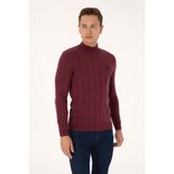 U.S. Polo Assn. Erkek Slim Fit Yarım Balıkçı Yaka Bordo Kazak 50315019-VR177