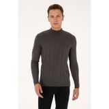U.S. Polo Assn. Erkek Slim Fit Yarım Balıkçı Yaka Gri Kazak 50315019-VR024