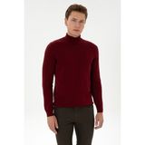 U.S. Polo Assn. Erkek Slim Fit Yarım Boğazlı Bordo Basic Kazak 50307783-VR014