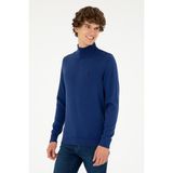 U.S. Polo Assn. Erkek Slim Fit Yarım Boğazlı İndigo Basic Kazak 50293499-VR028 - Indigo