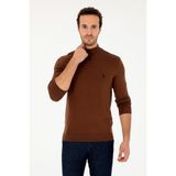 U.S. Polo Assn. Erkek Slim Fit Yarım Boğazlı Kahverengi Basic Kazak 50293499-VR029 - Kahverengi-200